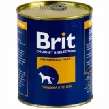 Консервы для собак Brit Red Meat & Liver 0,85 кг.